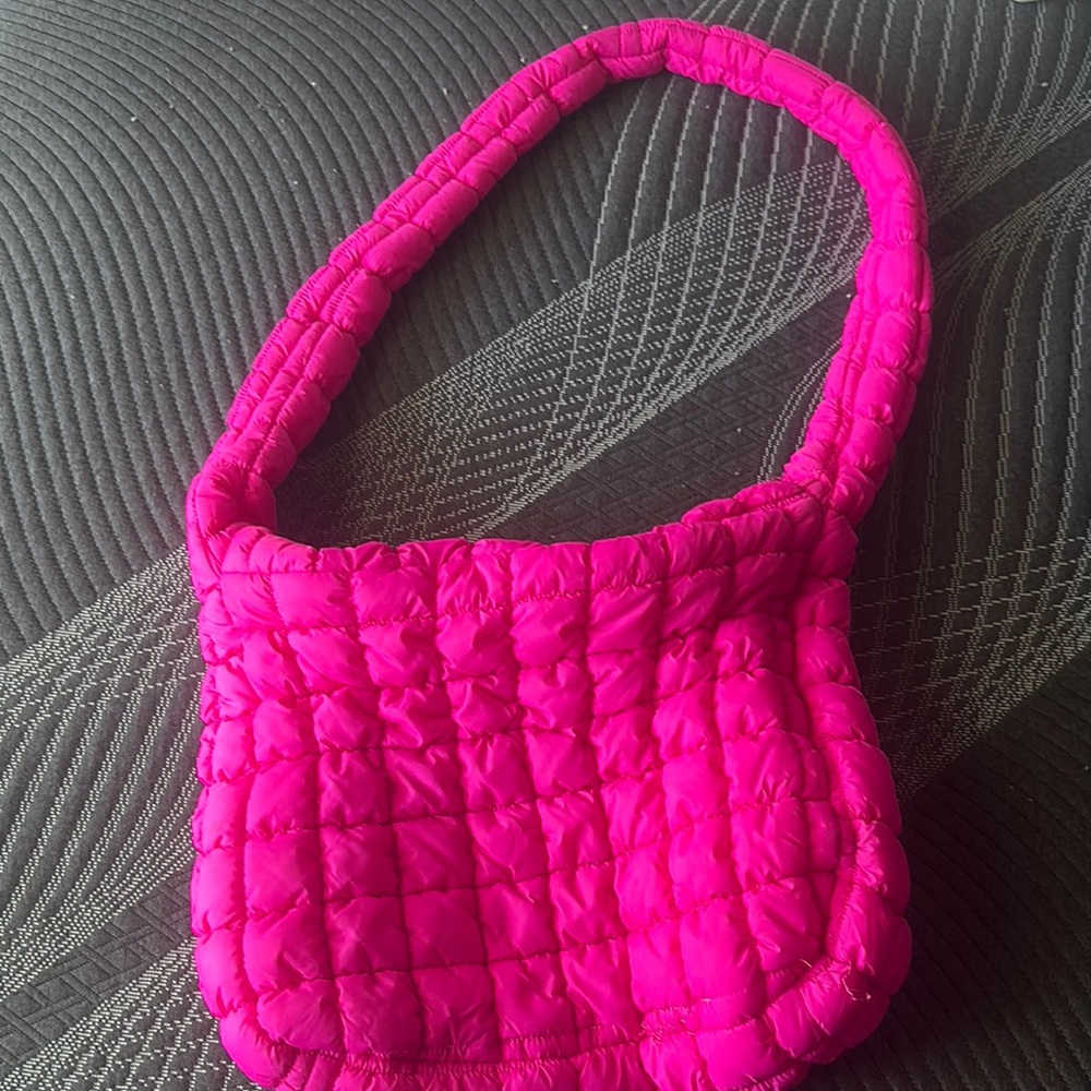 Vibrant Pink Knitted Shoulder Bag